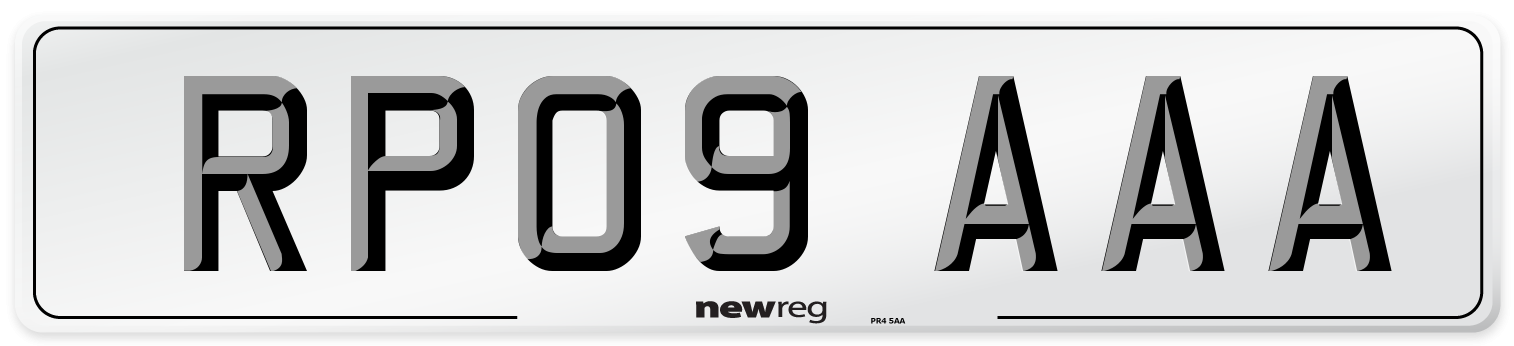 RP09 AAA Number Plate from New Reg